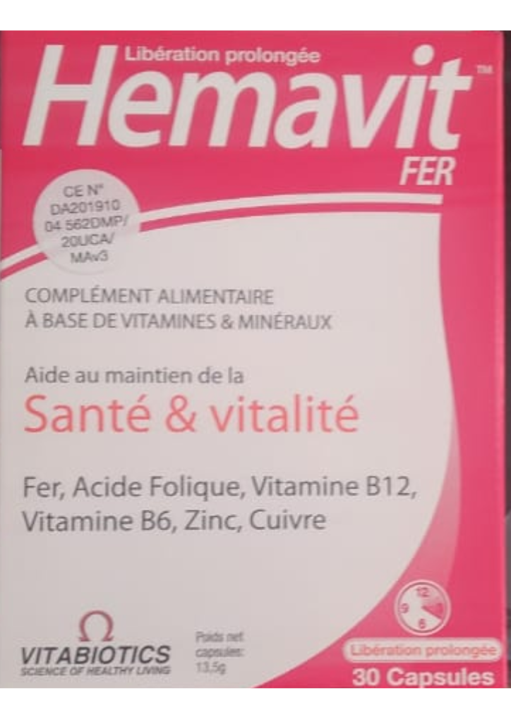VITABIOTICS Hemavit Fer Santé et Vitalité 30 capsules