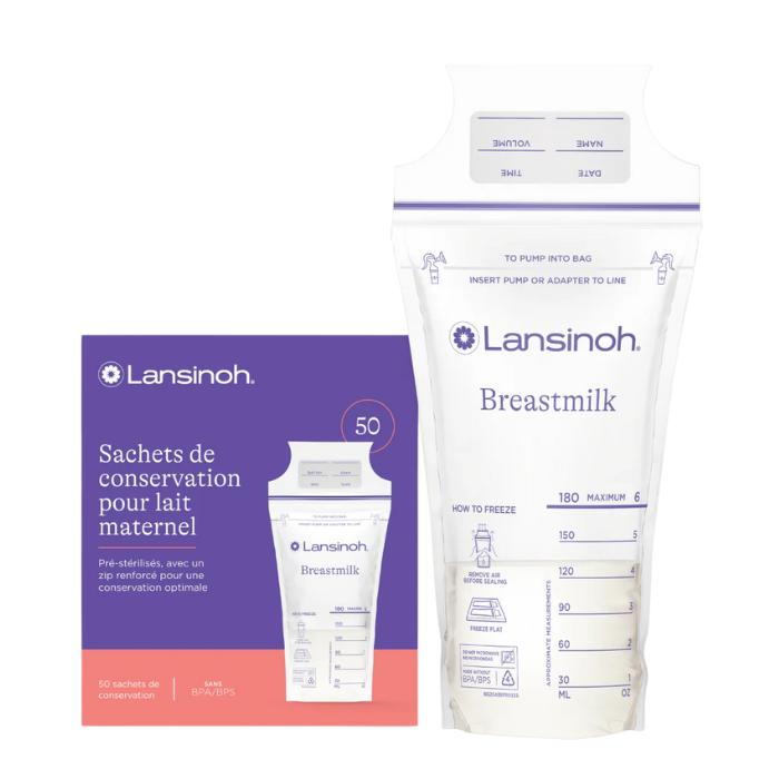 LANSINOH SACHETS DE CONSERVATION DE LAIT MATERNEL 50 SACHETS PRE STERILISES