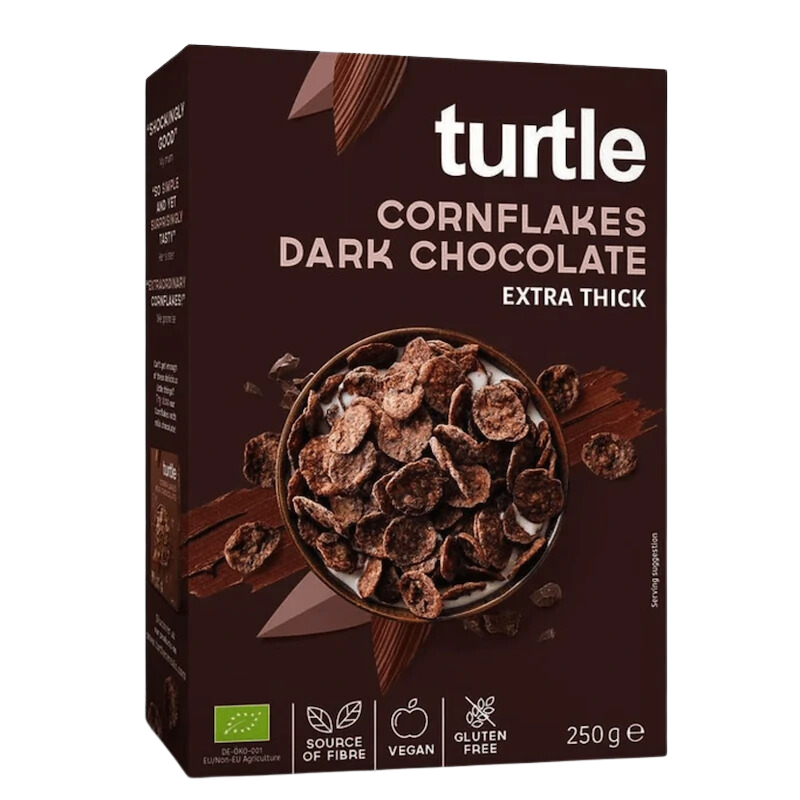TURTLE CORNFLAKES AU CHOCOLAT NOIR BIO SANS GLUTEN 250 G