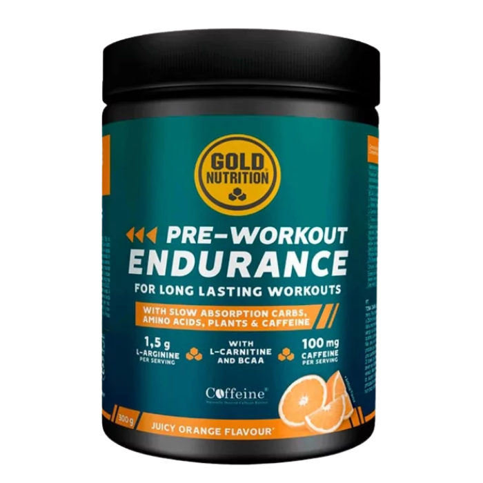 GOLD NUTRITION PRE WORKOUT ENDURANCE JUICY ORANGE FLAVOUR 300 G