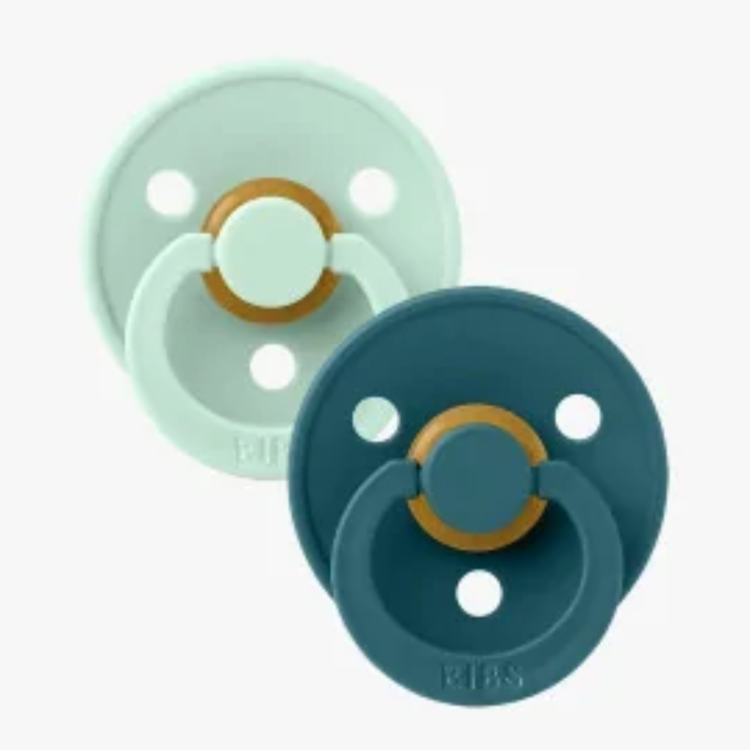 BIBS SET DE 2 SUCETTES SIZE 1 MOIS 0+ NATURAL RUBBER COULEUR PACIFIER