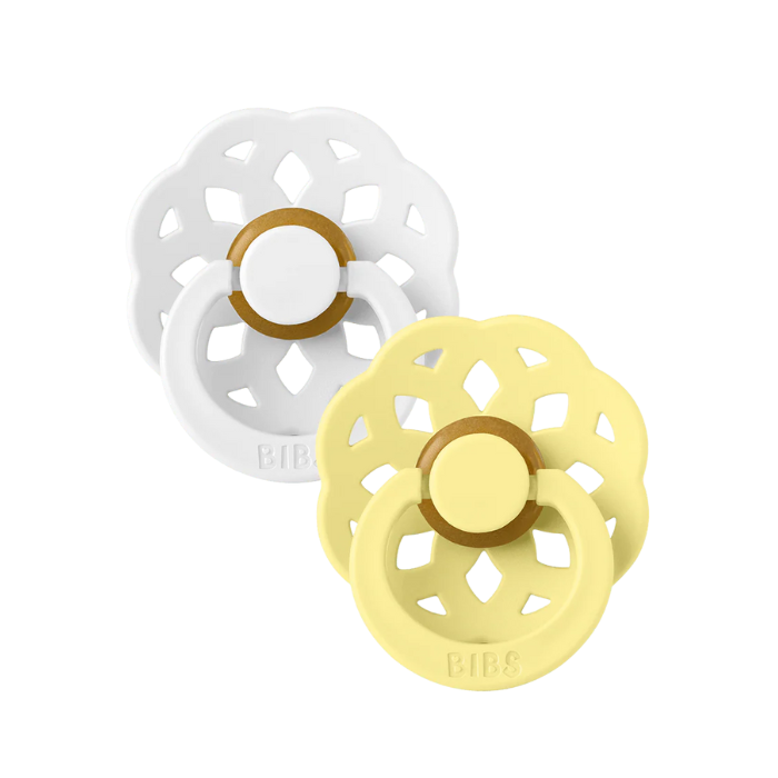 BIBS BOHEME NATURAL RUBBER 2 SUCETTES RONDE BLANC ET SOLEIL 0MOIS+
