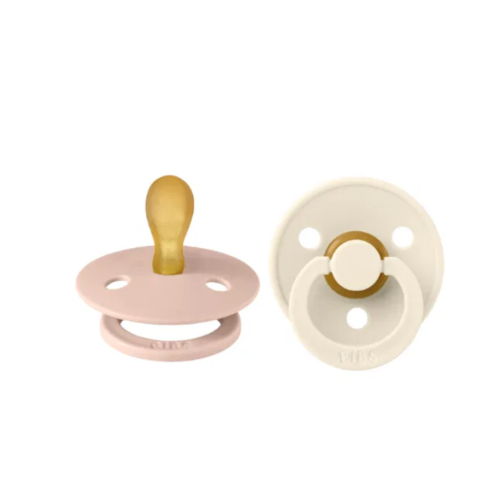 BIBS COLOUR PACIFIER SUCETTE SYMETRIQUE IVOIRE ET BLUSH 6 MOIS+