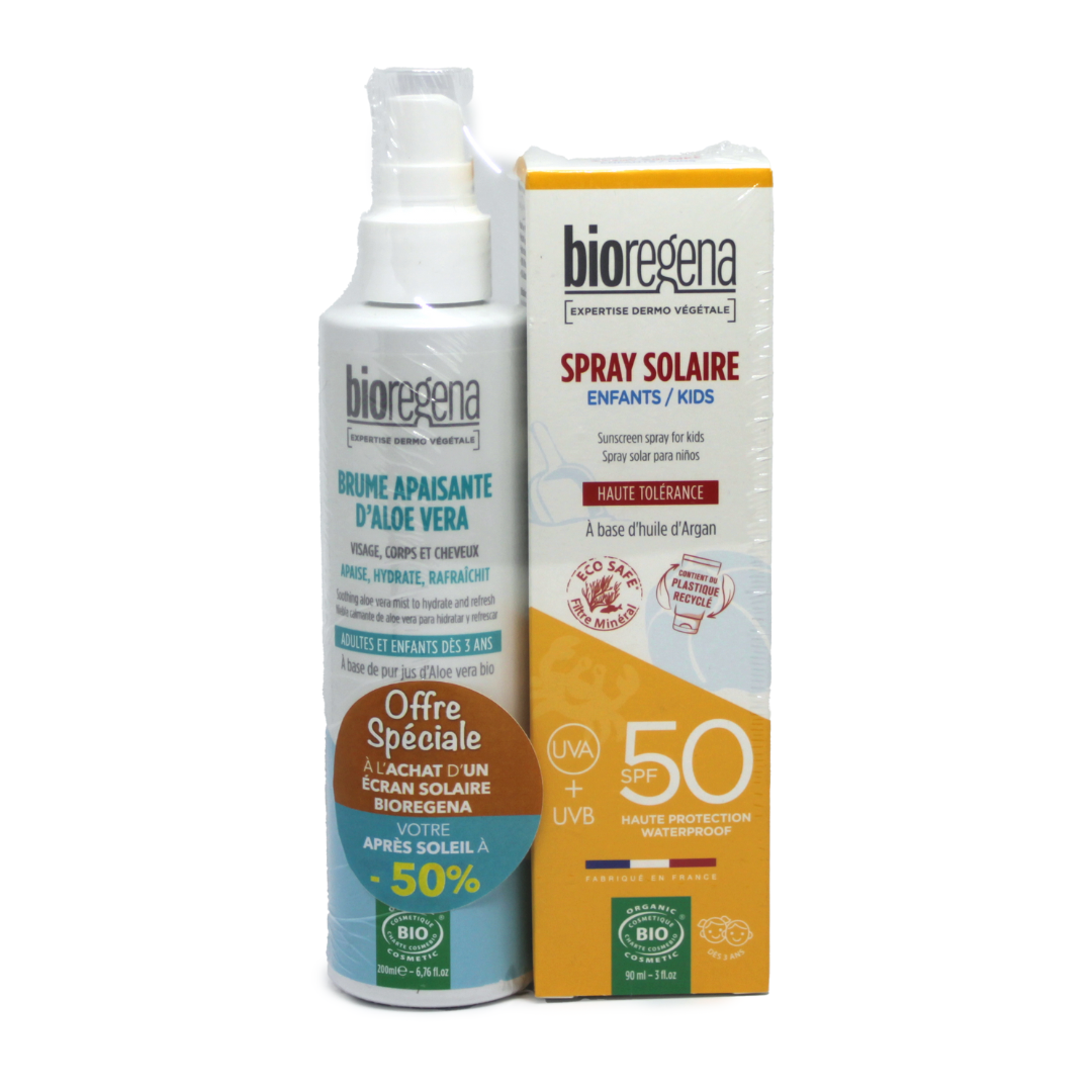 BIOREGENA DUO BAUME APAISANTE ALOE VERA + SPRAY SOLAIRE ENFANTS 90 ML