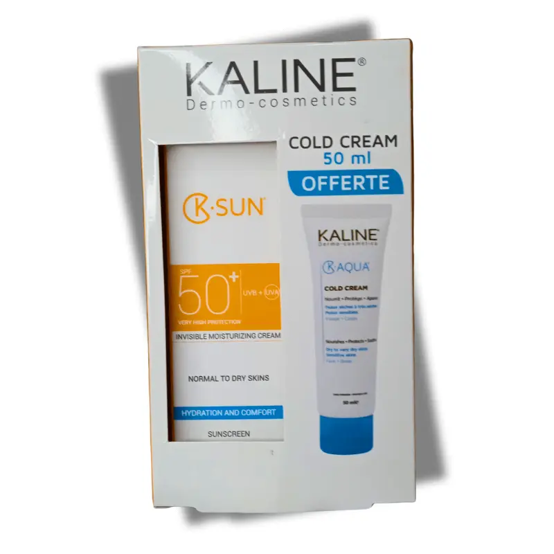 KALINE K SUN CREME INVISIBLE SPF 50+ 50 ML ET COLD CREAM K AQUA 50 ML OFFERTE