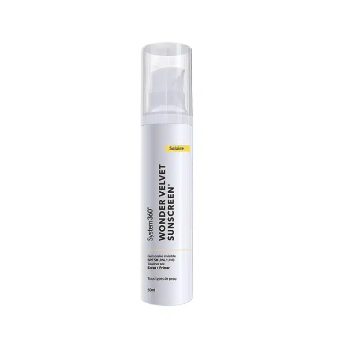 SYSTEM 360 WONDER VELVET GEL SOLAIRE INVISIBLE SPF 50 TOUS TYPES DE PEAUX 50 ML