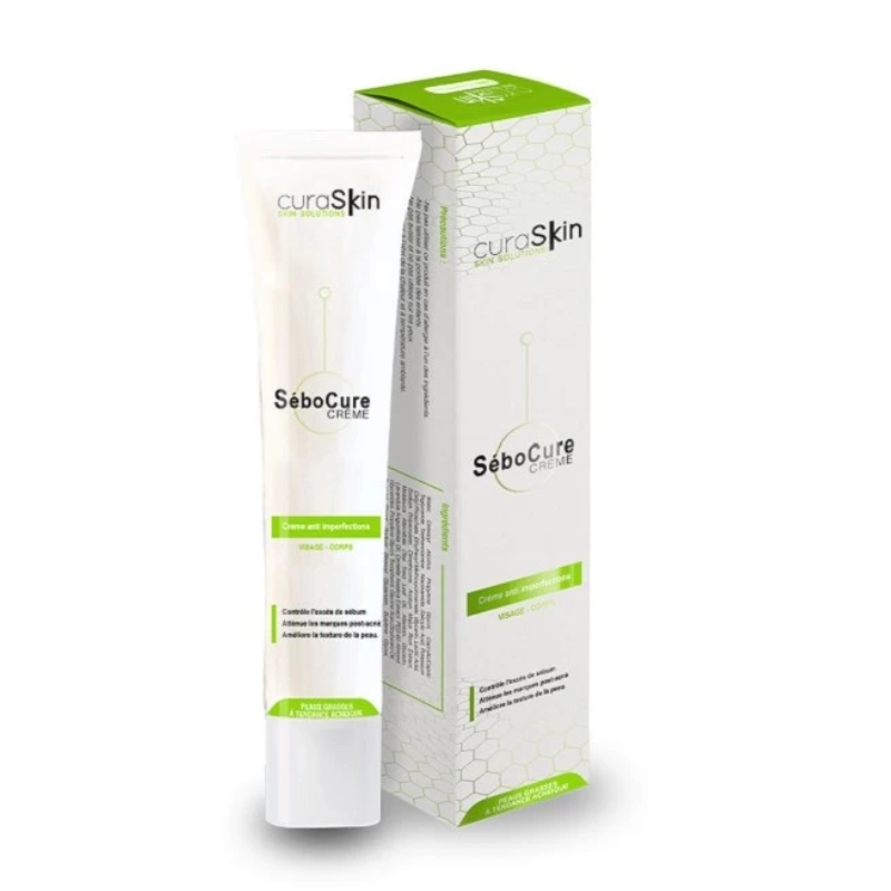 CURASKIN SEBOCURE CREME ANTI IMPERFECTION VISAGE CORPS PEAU GRASSE 40 ML