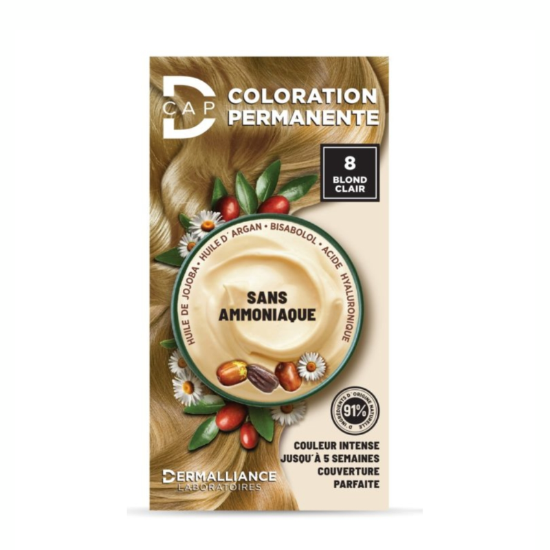 D CAP COLORATION PERMANENTE N 8 BLOND CLAIR