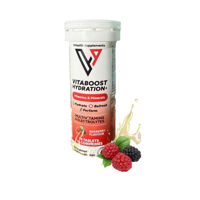 VHEALTH VITABOOST HYDRATATION+ GOUT FRUIT ROUGE 10 COMPRIMES