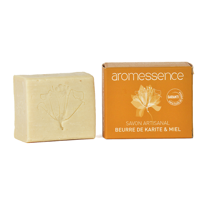 AROMESSENCE SAVON ARTISANAL BEURRE DE KARITE ET MIEL 120G