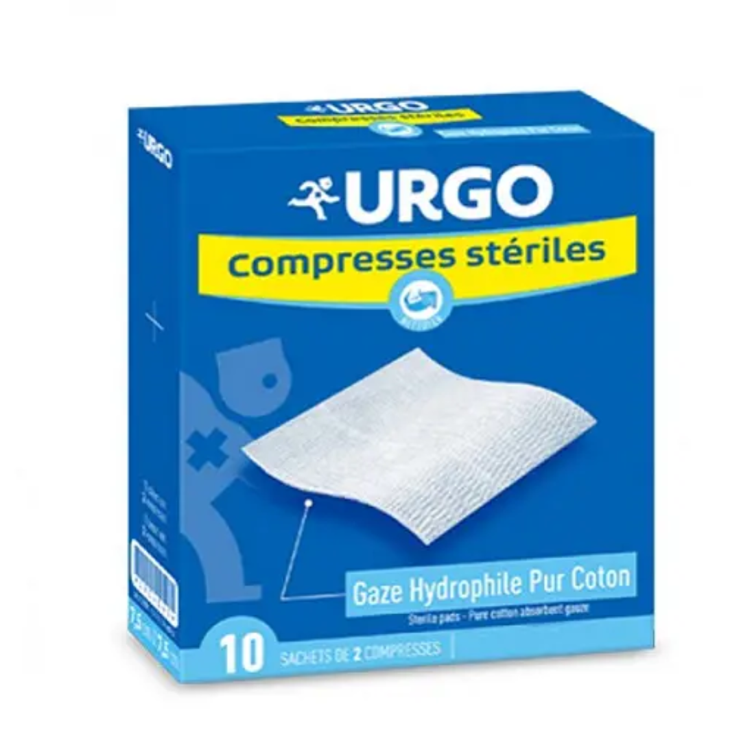 URGO COMPRESSES DE GAZE STERILES 40CM*40CM 10 SACHETS INDIVIDUELS