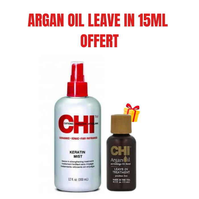 CHI OFFRE KERATIN MIST SPRAY 355 ML + ARGAN OIL LEAVE IN TREATMENT 15 ML OFFERT