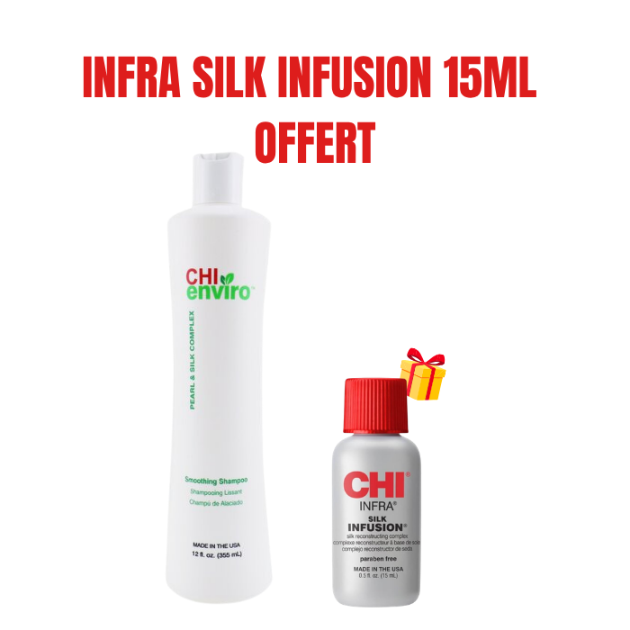CHI OFFRE ENVIRO SMOOTHING SHAMPOOING 355 ML + INFRA SILK INFUSION 15 ML OFFERT