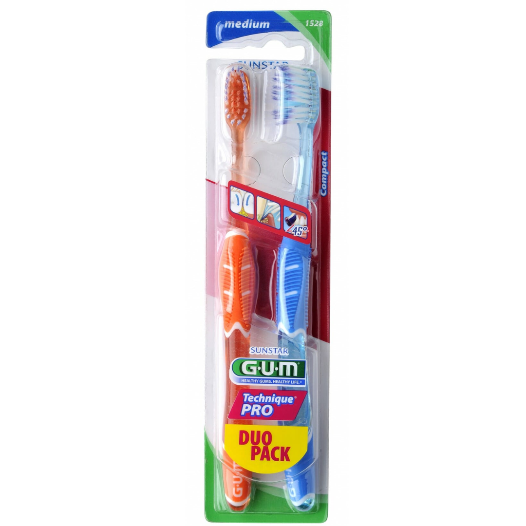GUM DUO PACK BROSSE A DENTS TECHNIQUE PRO MEDIUM COMPACT 1528