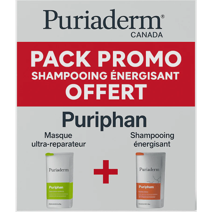 PURIADERM PACK PURIPHAN MASQUE ULTRA REPARATEUR 200ML + SHAMPOING ENERGISANT 200ML OFFERT