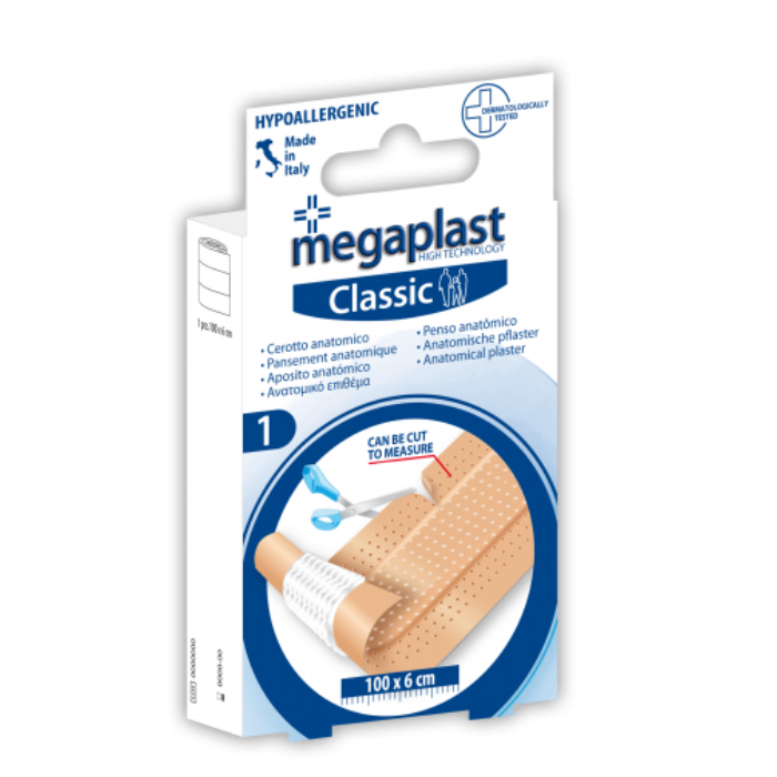 MEGAPLAST CLASSIC PANSEMENT ANATOMIQUE BANDE A DECOUPER 100*6 CM