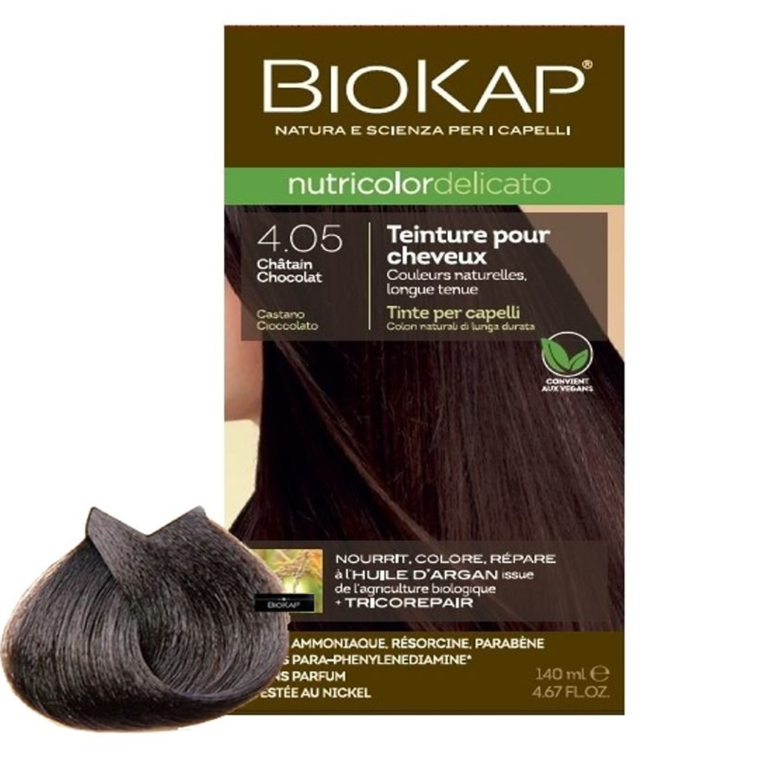 BIOKAP NUTRICOLOR DELICATO 4.05 CHATAIN CHOCOLAT