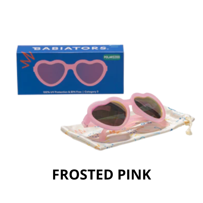 BABIATORS POLARIZED HEARTS SUNGLASSES 3 A 5 ANS FROSTED PINK