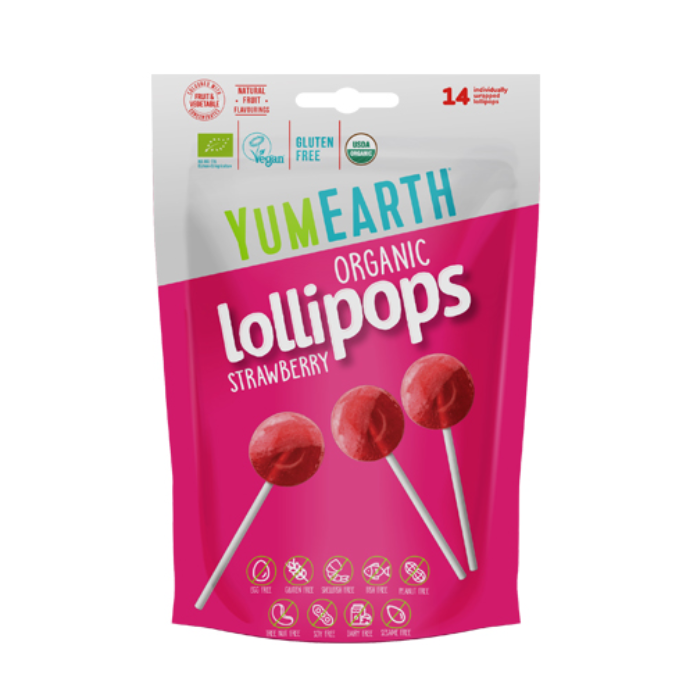YUMEARTH LOLLIPOPS ORGANICS FRAISE PACK DE 14