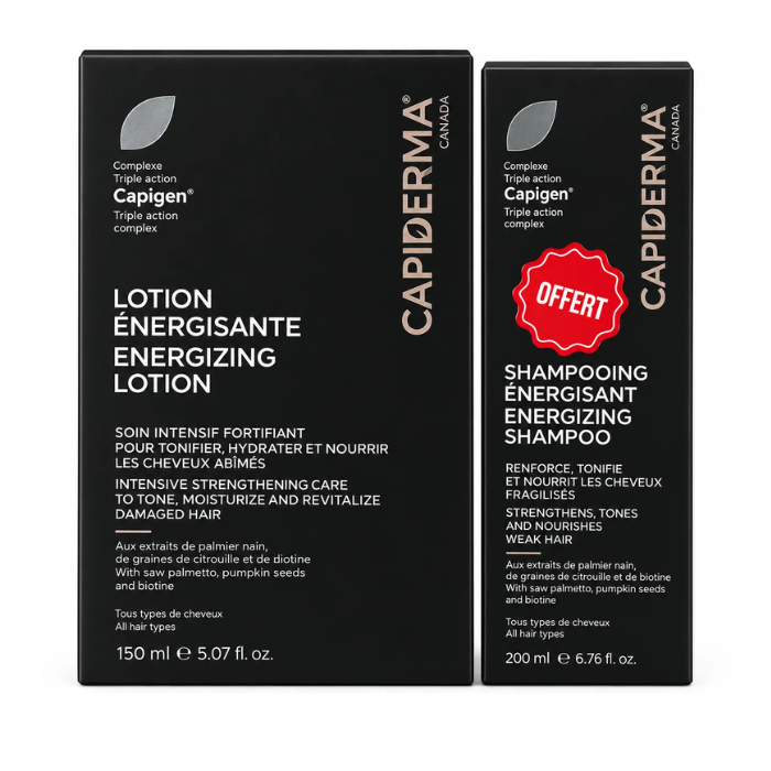 CAPIDERMA OFFRE LOTION ENERGISANTE 150 ML + SHAMPOOING ENERGISANT 200ML