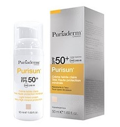 PURIADERM PURISUN CREME SOLAIRE TEINTEE CLAIRE SPF50+ 50 ML