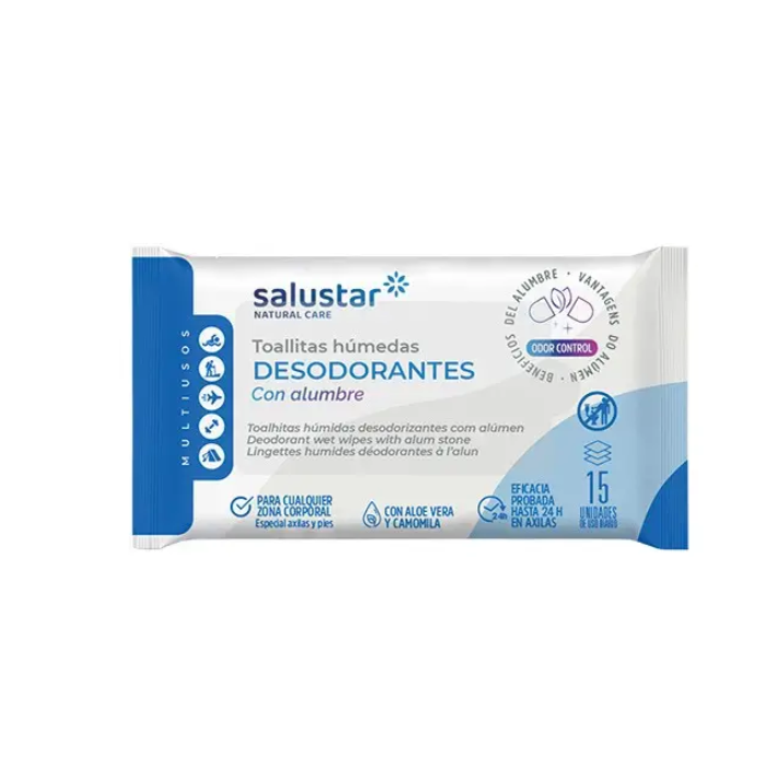 SALUSTAR LINGETTES DEODORANTE A L ALUN 15 UNITES
