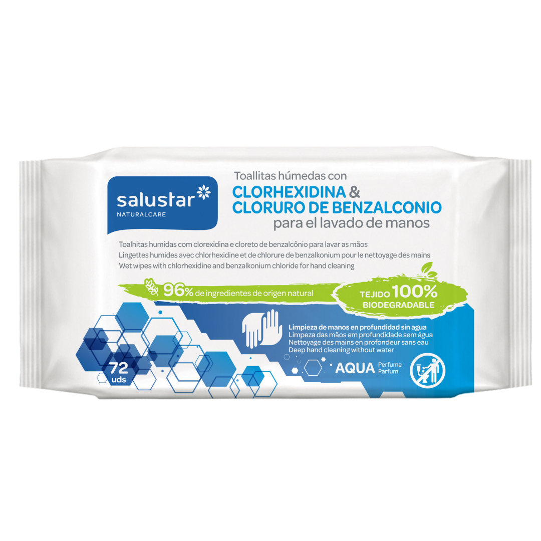 SALUSTAR LINGETTES CHLORHEXIDINE ET CHLORURE 72 UNITES