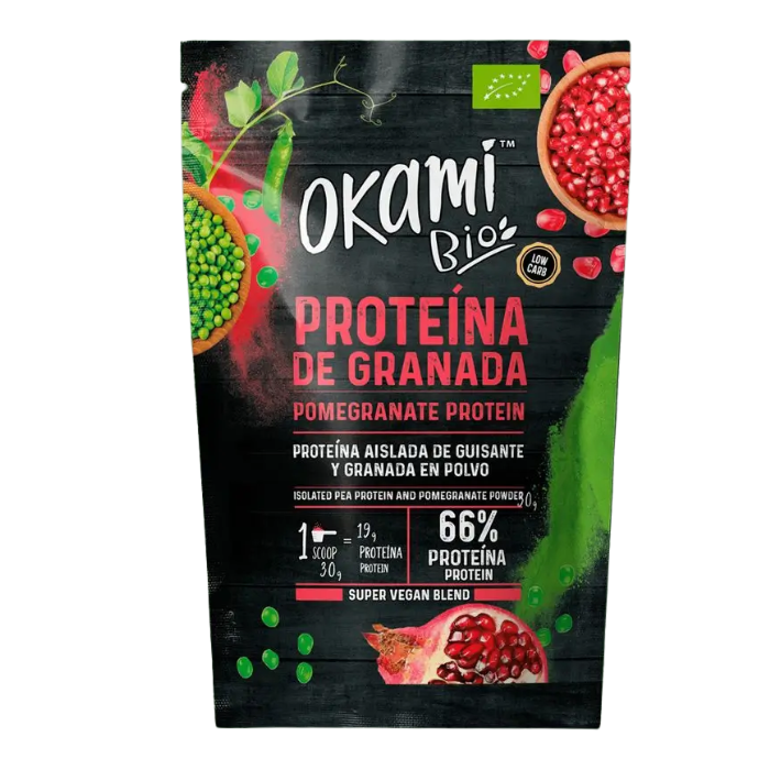 OKAMI BIO PROTEIN DE POIS ISOLEES AU JUS DE GRENADE 500G