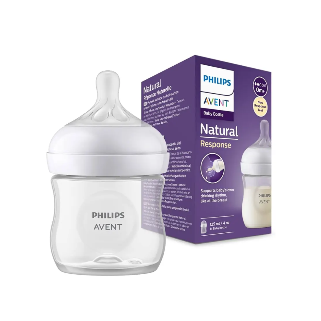 AVENT BIBERON NATURAL RESPONSE 125ML 4OZ 0 MOIS + DEBIT 2