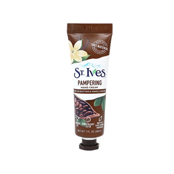 ST IVES CREME MAINS PAMPERING BEURRE DE CACAO ET GOUSSE DE VANILLE 30ML