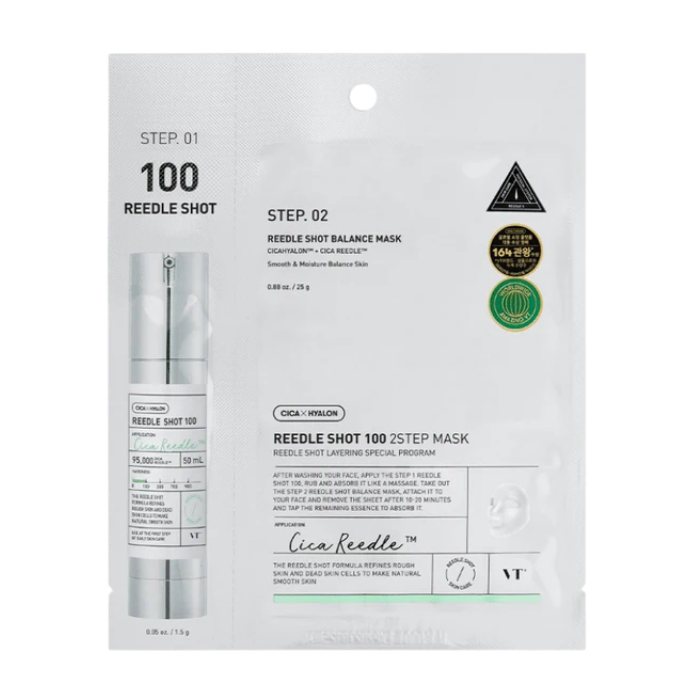 VT COSMETICS CICA HYALON REEDLE SHOT 2 STEP MASK