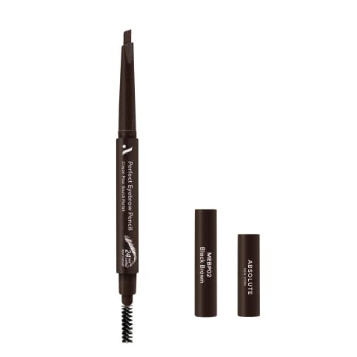 ABSOLUTE NEW YORK PERFECT EYEBROW PENCIL 24 H LASTING MEBP02 BLACK BROWN 0.25 G