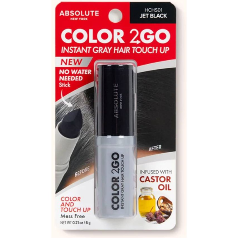 ABSOLUTE NEW YORK COLOR 2 GO HAIR STICK JET BLACK