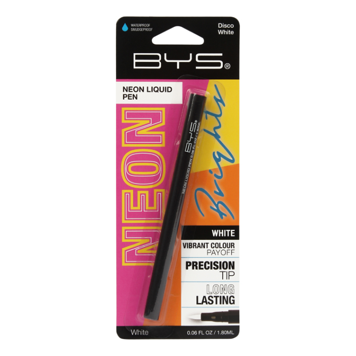 BYS NEON LIQUID CRAYON WATERPROOF DISCO WHITE 1.8 ML