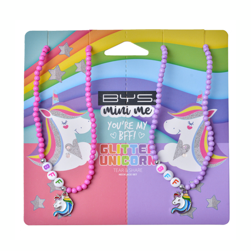 BYS MINI NECKLACE SET GLITTER UNICORN